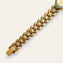 Load image into Gallery viewer, Vintage Jules Jurgensen Diamond Quartz Watch Gold Plated Oval Bracelet
