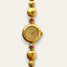 Load image into Gallery viewer, Vintage Seiko Ruby Gold Plated Jewellery Watch Bubble Bracelet, Quartz
