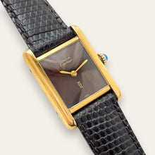 Load image into Gallery viewer, Vintage Must de Cartier Tank Wood Dial Mechanical Watch | 1980s Vermeil

