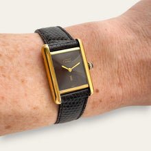 Load image into Gallery viewer, Vintage Must de Cartier Tank Wood Dial Mechanical Watch | 1980s Vermeil
