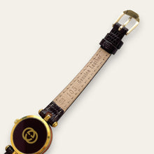 Load image into Gallery viewer, Vintage Gucci Stack Watch | Roman Numeral Dial Gold Burgundy Enamel 2000L
