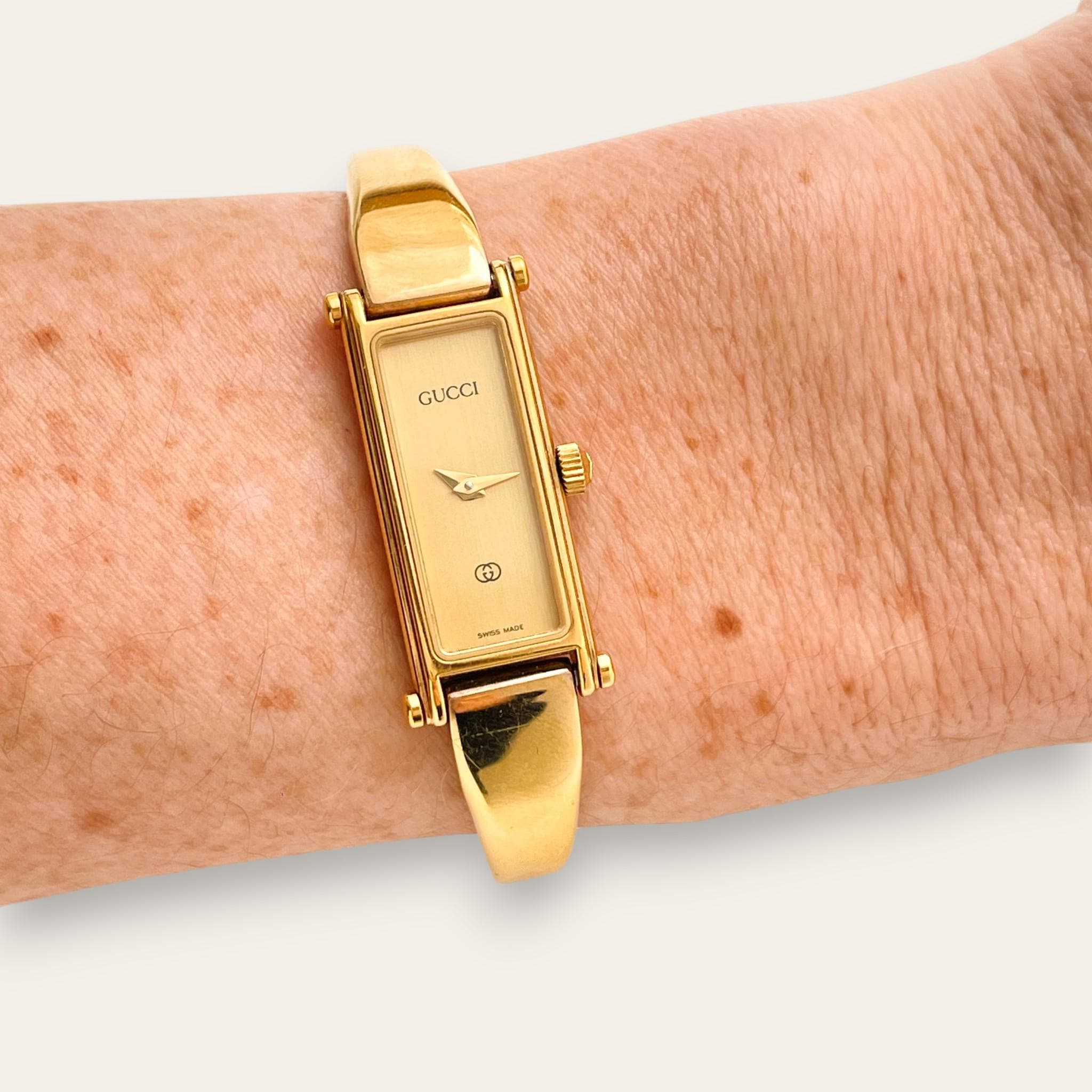 Vintage Gucci 1500 Bangle Watch - Gold Dial, Quartz – Finchley Watches