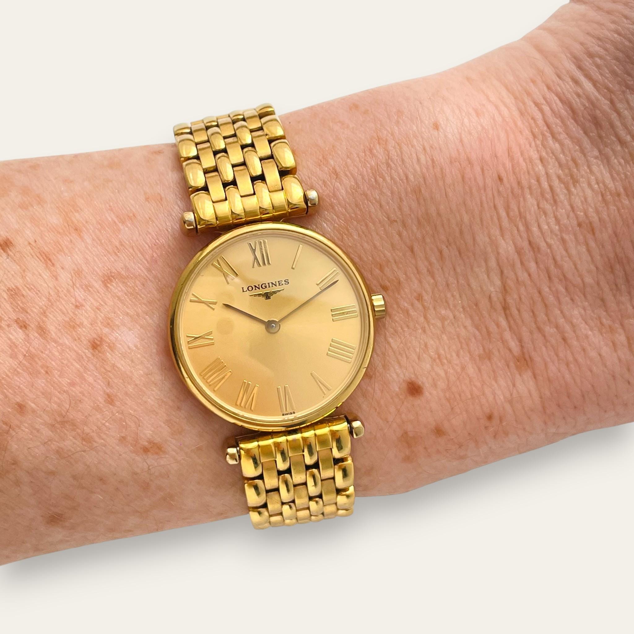Vintage Longines La Grande Classique Gold Plated Watch, Roman