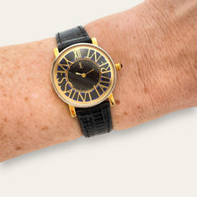 Load image into Gallery viewer, Vintage YSL 1990s Ladies Quartz Watch, Black Dial &amp; Gold Case
