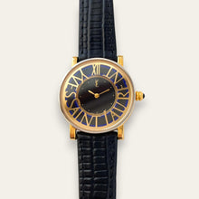 Load image into Gallery viewer, Vintage YSL 1990s Ladies Quartz Watch, Black Dial &amp; Gold Case
