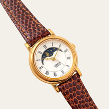 Load image into Gallery viewer, Vintage Lorus by Seiko Sun &amp; Moon Ladies Watch, Leather Strap, Quartz
