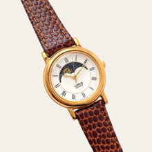 Load image into Gallery viewer, Vintage Lorus by Seiko Sun &amp; Moon Ladies Watch, Leather Strap, Quartz
