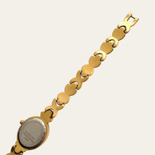 Load image into Gallery viewer, Vintage F. Hinds Gold Plated Ladies Watch Crystal Bezel Bracelet Strap, Quartz

