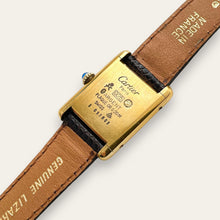 Load image into Gallery viewer, Vintage Must de Cartier Tank Wood Dial Mechanical Watch | 1980s Vermeil
