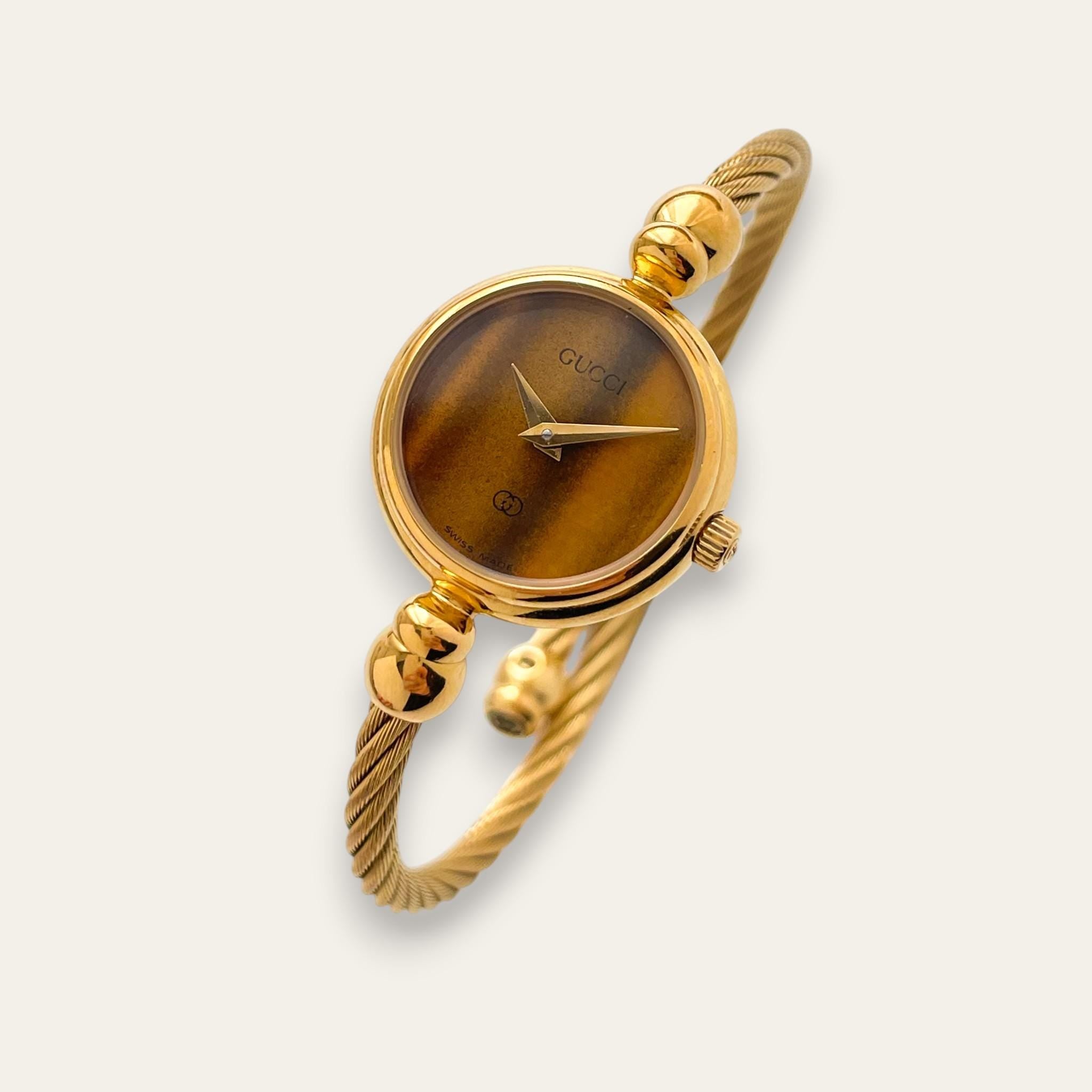 Rare Vintage Gucci 2700L Ladies' Watch | Tiger Eye Dial, Gold
