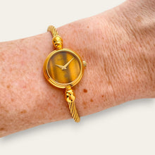 Load image into Gallery viewer, Rare Vintage Gucci 2700L Ladies' Watch | Tiger Eye Dial, Gold Bangle, Quartz
