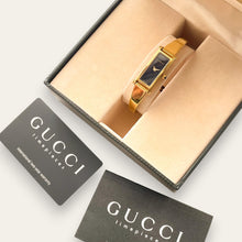 Load image into Gallery viewer, Vintage Ladies' Gold-Plated Gucci 1500L Bangle Quartz Watch - Black
