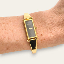 Load image into Gallery viewer, Vintage Ladies' Gold-Plated Gucci 1500L Bangle Quartz Watch - Black
