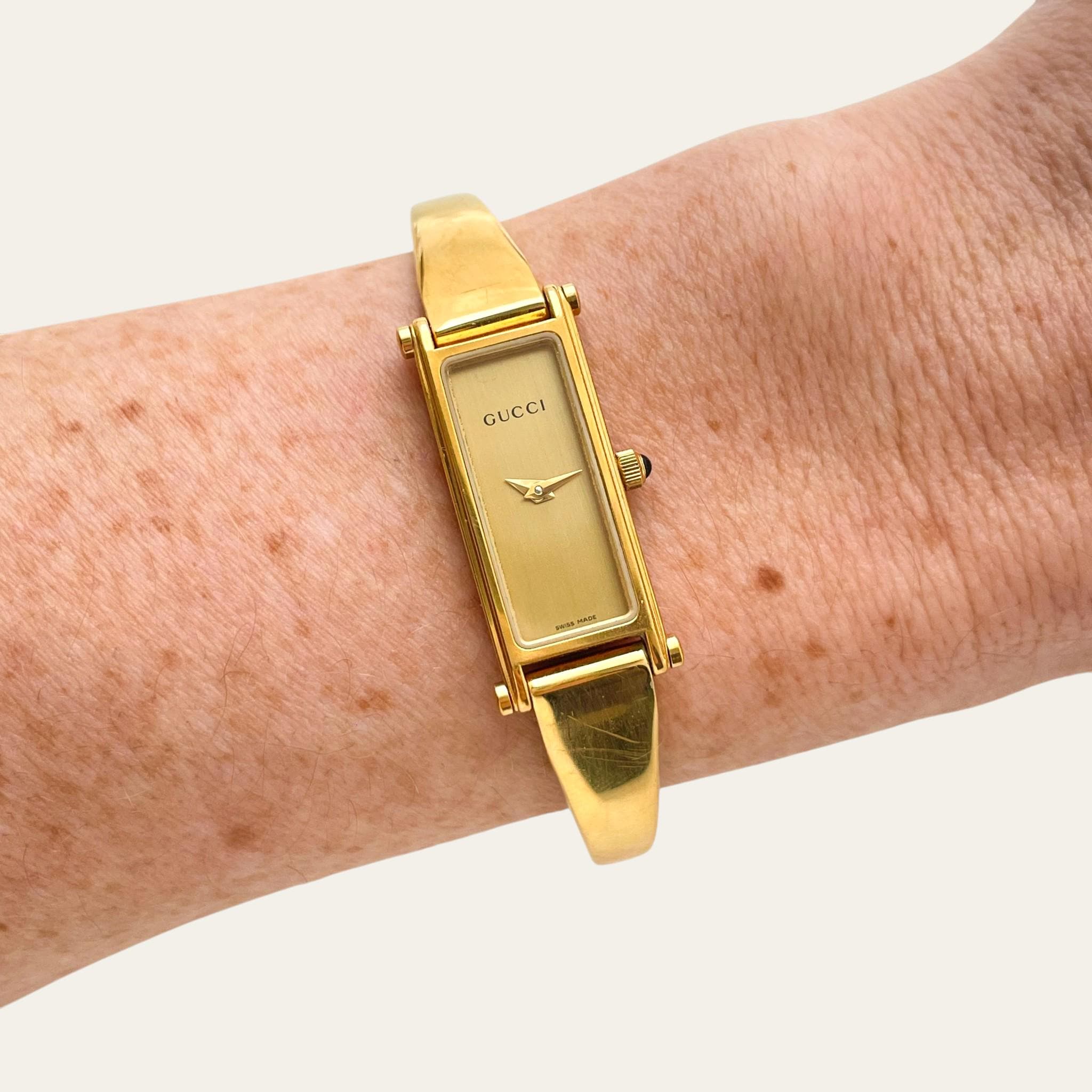 Vintage Gucci 1500L Bangle Watch - Gold Dial, Quartz – Finchley