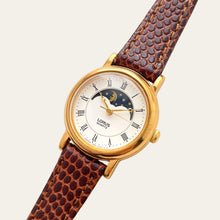 Load image into Gallery viewer, Vintage Lorus by Seiko Sun &amp; Moon Ladies Watch, Leather Strap, Quartz
