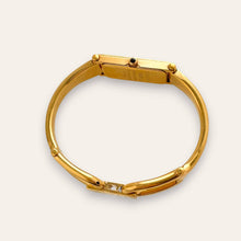 Load image into Gallery viewer, Vintage Ladies' Gold-Plated Gucci 1500L Bangle Quartz Watch - Black
