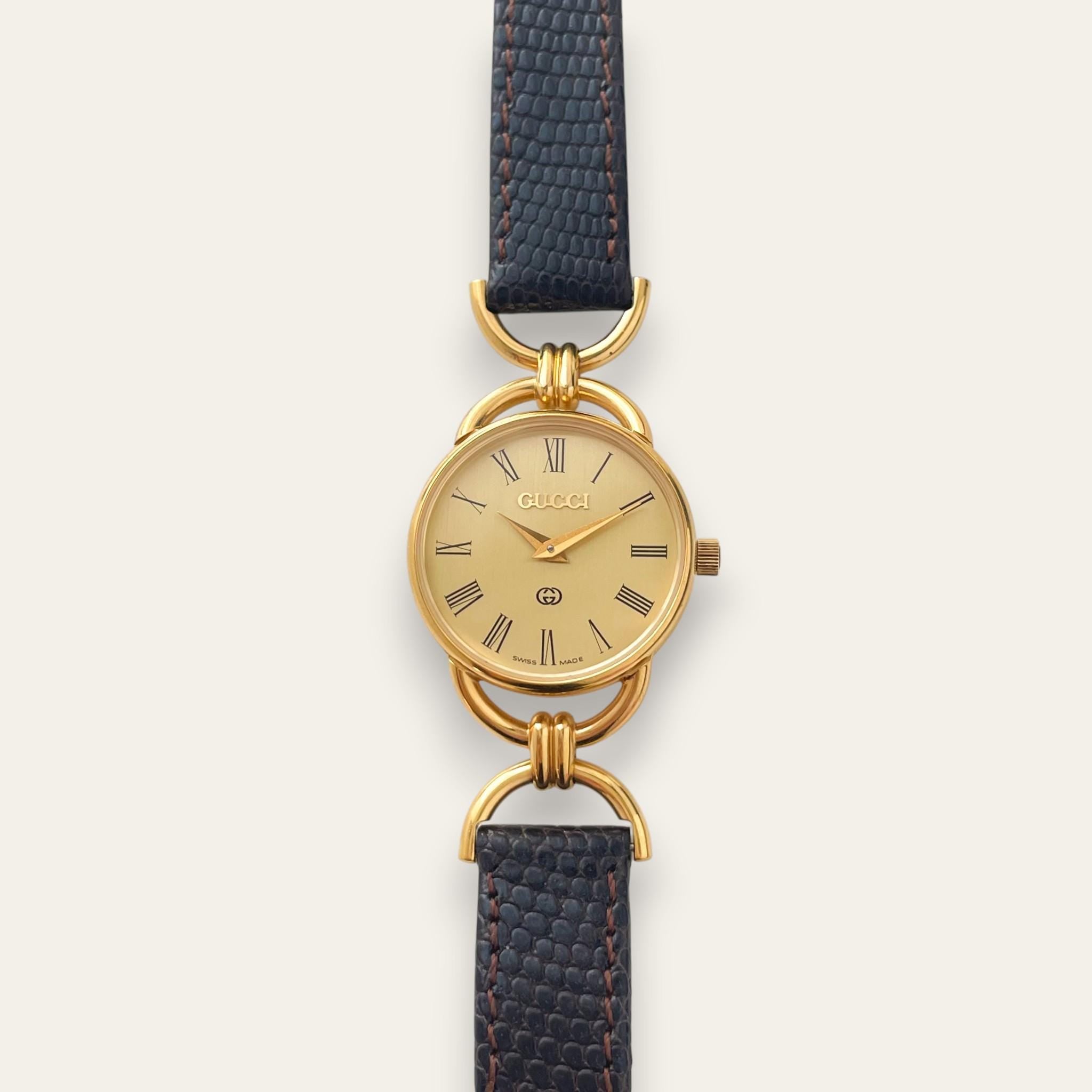 1990s Vintage Gucci 6000L Quartz Watch - Gold Dial – Finchley Watches