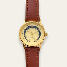 Load image into Gallery viewer, Vintage Imado Moonphase Watch, Gold-Tone, Celestial Dial, Original Box, Quartz
