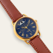 Load image into Gallery viewer, Vintage Sekonda Moonphase Watch, Celestial Dial, Gold-Tone, Roman Numerals, Quartz
