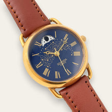 Load image into Gallery viewer, Vintage Sekonda Moonphase Watch, Celestial Dial, Gold-Tone, Roman Numerals, Quartz
