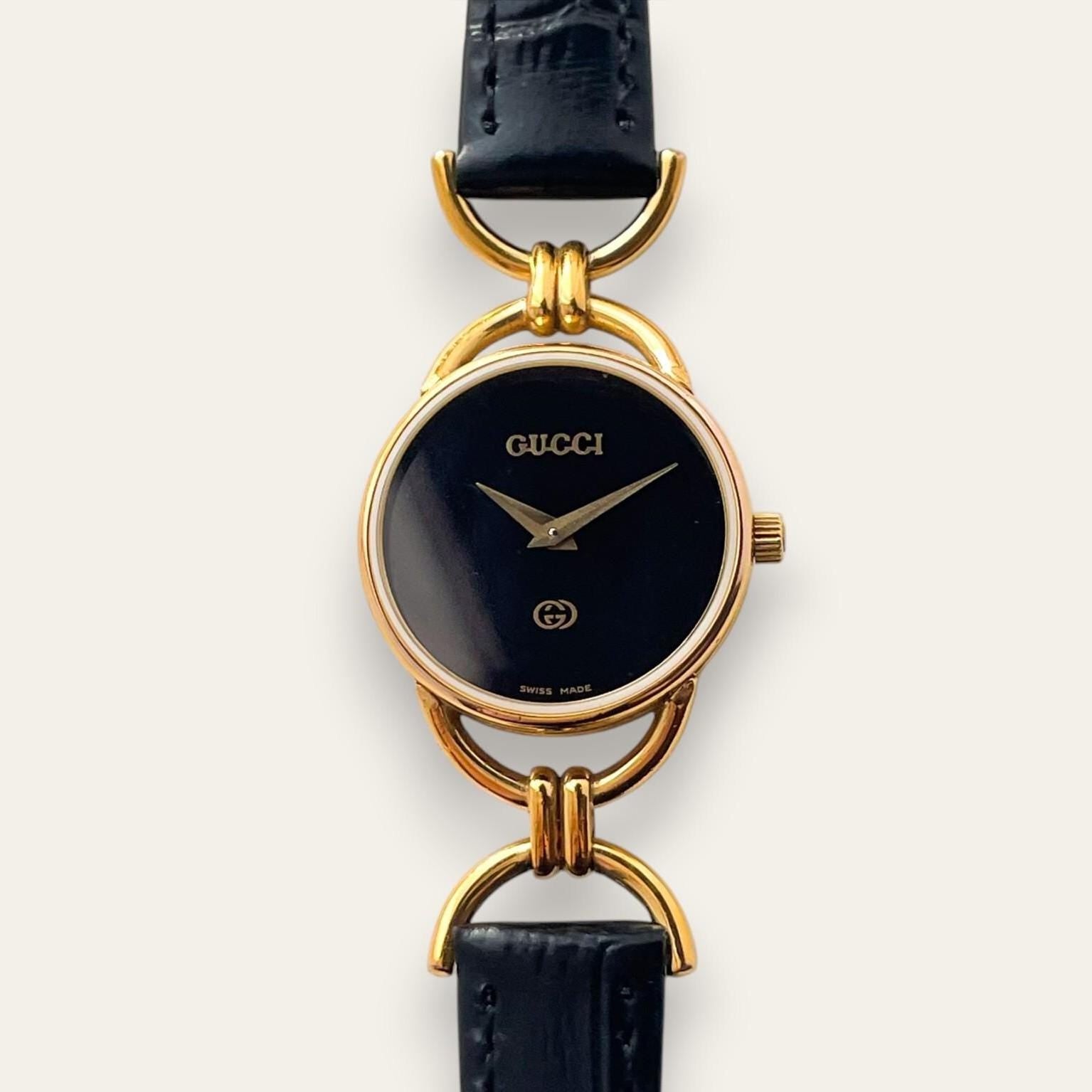 1990s Vintage Gucci 6000L Quartz Watch - Black Dial – Finchley Watches