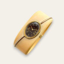 Load image into Gallery viewer, Christian Dior x Bulova Mechanical Bangle Watch 1970s | Bakelite Ivory Cuff
