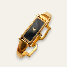 Load image into Gallery viewer, Vintage Ladies' Gold-Plated Gucci 1500L Bangle Quartz Watch - Black
