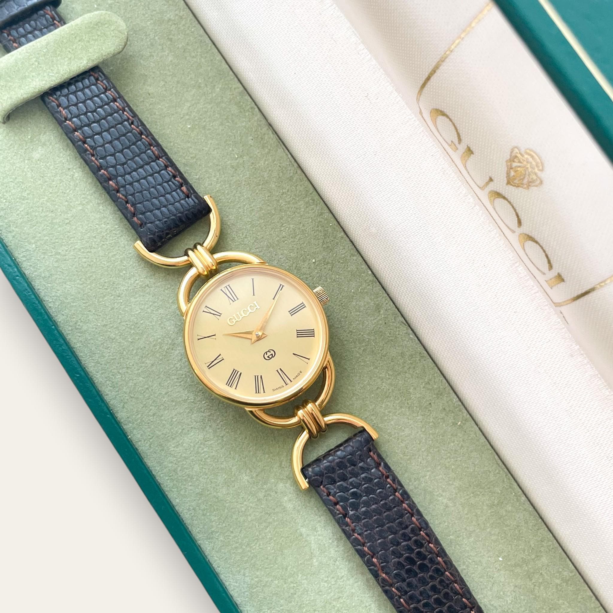 1990s Vintage Gucci 6000L Quartz Watch - Gold Dial – Finchley Watches