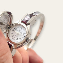 Load image into Gallery viewer, Vintage André Mouche Peek-a-Boo Quartz Cocktail Watch, Burgundy, 1999
