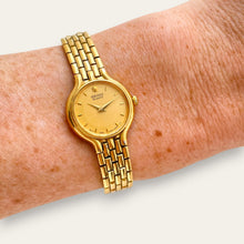 Load image into Gallery viewer, Vintage Seiko Gold Plated Ladies Quartz Cocktail Dress Watch Bracelet
