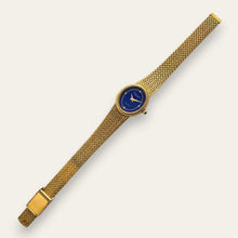 Load image into Gallery viewer, Vintage Favre-Leuba Geneve Quartz Lapis Blue Dial Cocktail Watch

