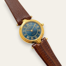 Load image into Gallery viewer, Vintage Raymond Weil Genève Gold-Plated Quartz Watch Blue Dial 1990s
