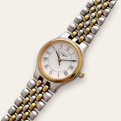 Vintage Longines La Grande Classique Two-Tone Quartz Watch Date 1990s