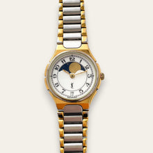 Load image into Gallery viewer, Vintage Yves Saint Laurent Moon Phase Quartz Watch, Two-Tone Bracelet

