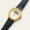 Vintage Alfex Swiss Moon Phase Quartz Watch, Roman Numerals, Cream Dial