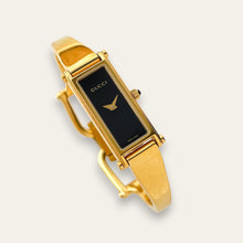 Load image into Gallery viewer, Vintage Ladies' Gold-Plated Gucci 1500L Bangle Quartz Watch - Black
