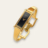 Vintage Ladies' Gold-Plated Gucci 1500L Bangle Quartz Watch - Black