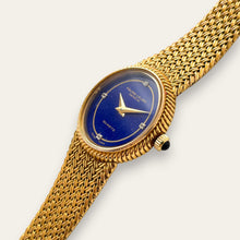 Load image into Gallery viewer, Vintage Favre-Leuba Geneve Quartz Lapis Blue Dial Cocktail Watch

