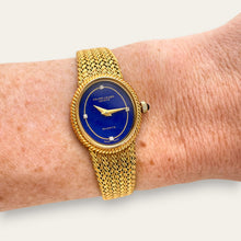Load image into Gallery viewer, Vintage Favre-Leuba Geneve Quartz Lapis Blue Dial Cocktail Watch
