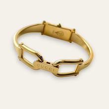 Load image into Gallery viewer, Vintage Gucci 1500 Gold Bangle Watch with Mother of Pearl Dial, 90s Quartz
