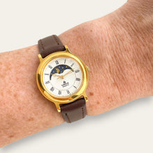 Load image into Gallery viewer, Vintage Lorus by Seiko Sun &amp; Moon Ladies Watch, Leather Strap, Quartz
