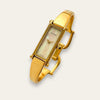 Vintage Gucci 1500 Gold Bangle Watch with Mother of Pearl Dial, 90s Quartz