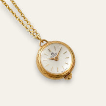 Load image into Gallery viewer, Vintage Bucherer Pendant Watch Necklace Gold-Tone Mechanical Swiss Made
