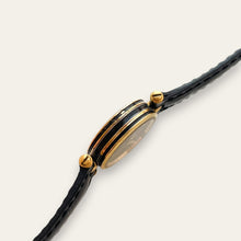 Load image into Gallery viewer, Vintage Gucci Stack Gold-Plated Women's Quartz Watch Black Dial
