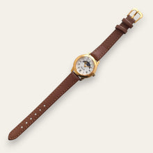 Load image into Gallery viewer, Vintage Avia Sun &amp; Moon Ladies' Gold-Tone Watch | White Dial, Quartz
