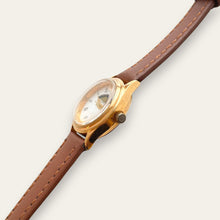 Load image into Gallery viewer, Vintage Zeon Moon Phase Ladies' Gold-Tone Watch | White Dial, Quartz
