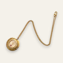 Load image into Gallery viewer, Vintage Timeroy Gold-Tone Swiss Mechanical Pendant Watch, Heart Detail

