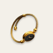 Load image into Gallery viewer, Vintage Gucci 2700L Ladies' Quartz Watch Black Dial Gold Cable Bangle
