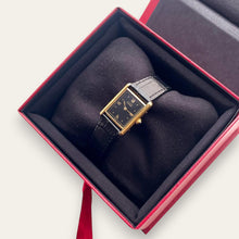 Load image into Gallery viewer, Vintage Must de Cartier Tank Vermeil Quartz Black Dial Roman Numerals
