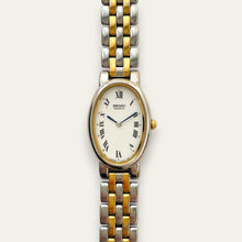 Load image into Gallery viewer, Vintage Seiko Two-Tone Oval Quartz Watch Blued Hands Roman Numerals
